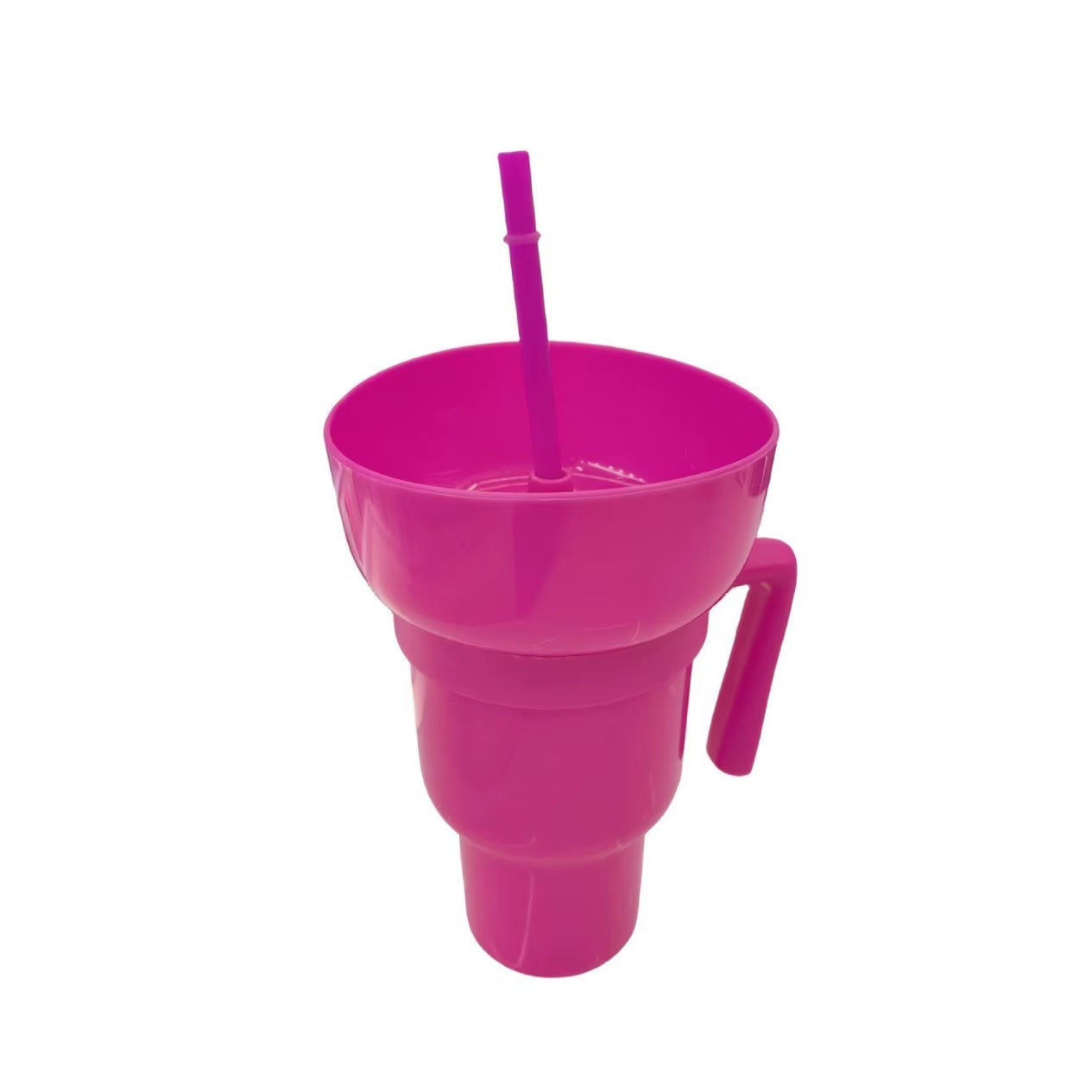 New 2 in 1 Creative Popcorn Snack Cup Integrated Beverage Cup with Handle Portable Beverage Cup Novel Design and Many Functions