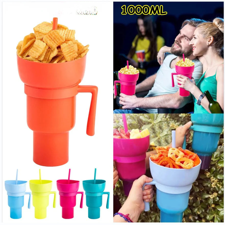 Creative Popcorn and Drink Cup Set for Couples