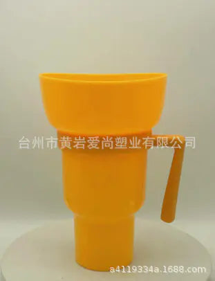 TikTok Snack Cup 1L Portable Drink Cup with Straw