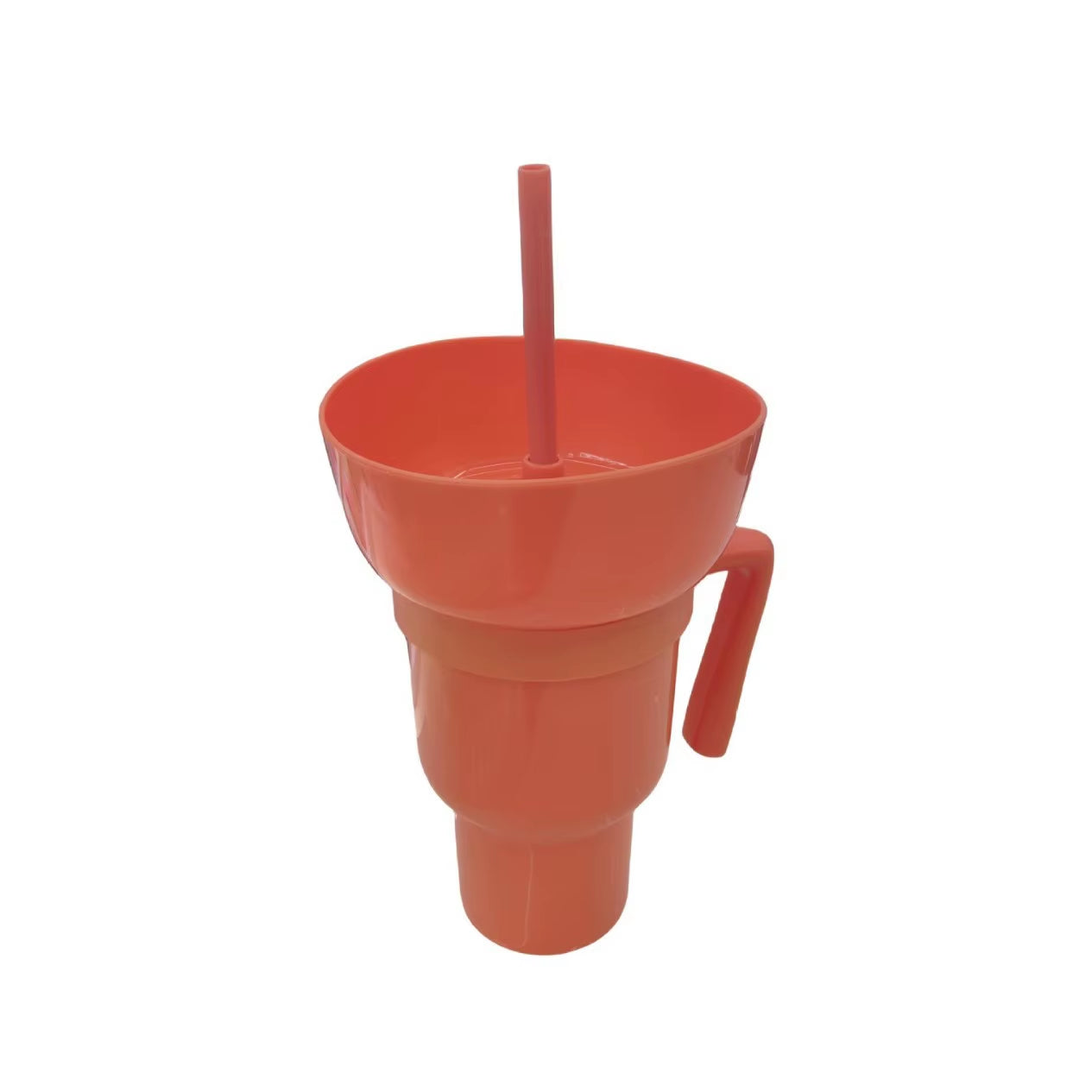 New 2 in 1 Creative Popcorn Snack Cup Integrated Beverage Cup with Handle Portable Beverage Cup Novel Design and Many Functions