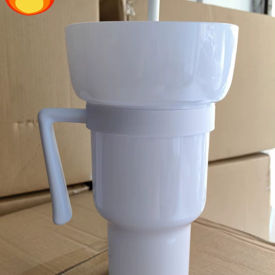 New 2 in 1 Creative Popcorn Snack Cup Integrated Beverage Cup with Handle Portable Beverage Cup Novel Design and Many Functions