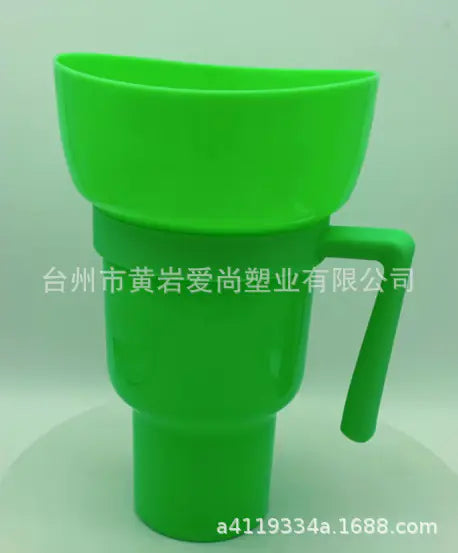 TikTok Snack Cup 1L Portable Drink Cup with Straw