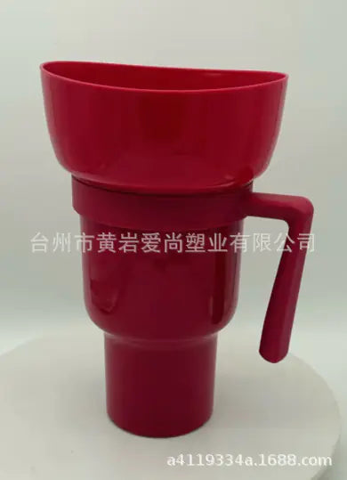 TikTok Snack Cup 1L Portable Drink Cup with Straw