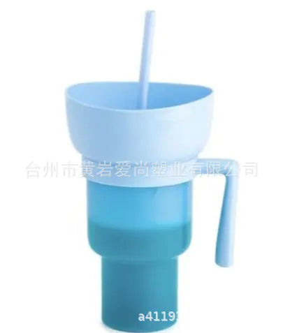TikTok Snack Cup 1L Portable Drink Cup with Straw
